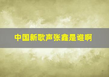 中国新歌声张鑫是谁啊