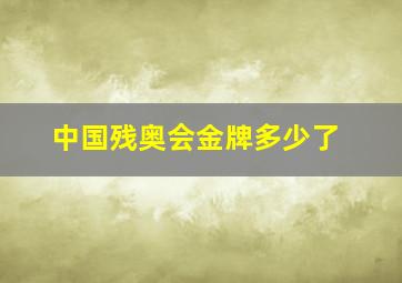 中国残奥会金牌多少了