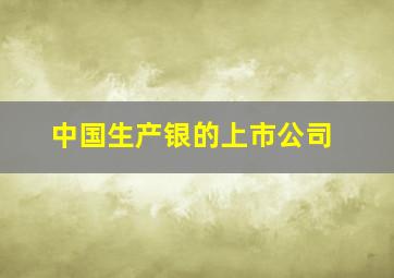 中国生产银的上市公司