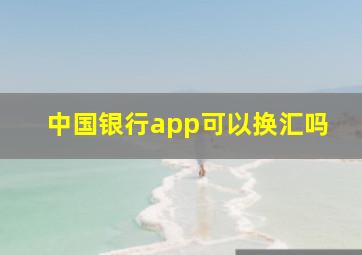 中国银行app可以换汇吗