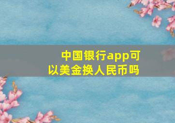 中国银行app可以美金换人民币吗