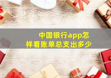 中国银行app怎样看账单总支出多少