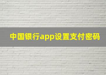 中国银行app设置支付密码