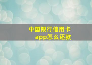 中国银行信用卡app怎么还款