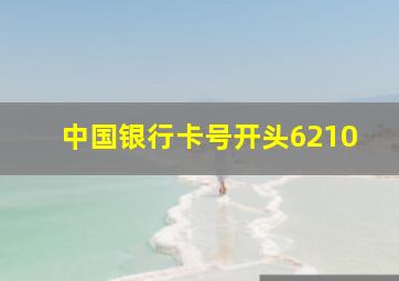 中国银行卡号开头6210