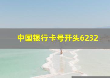 中国银行卡号开头6232