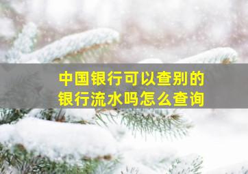 中国银行可以查别的银行流水吗怎么查询