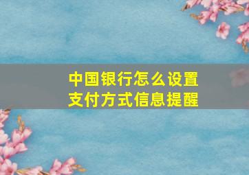 中国银行怎么设置支付方式信息提醒