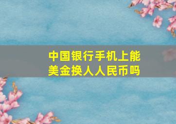 中国银行手机上能美金换人人民币吗