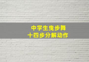 中学生曳步舞十四步分解动作