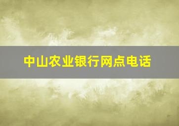 中山农业银行网点电话