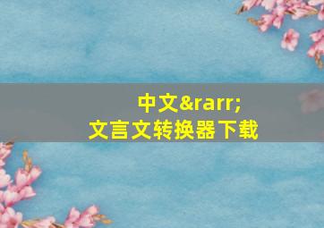 中文→文言文转换器下载