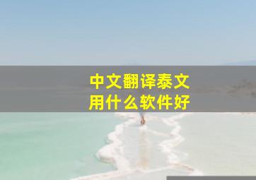 中文翻译泰文用什么软件好