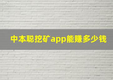 中本聪挖矿app能赚多少钱