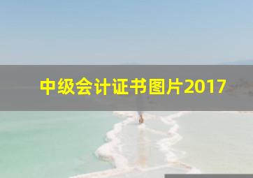 中级会计证书图片2017