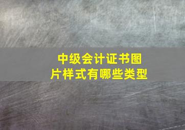 中级会计证书图片样式有哪些类型