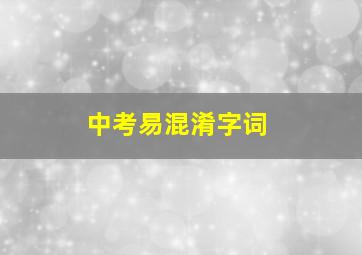 中考易混淆字词