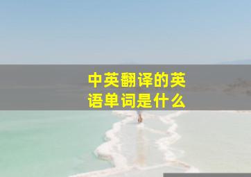 中英翻译的英语单词是什么