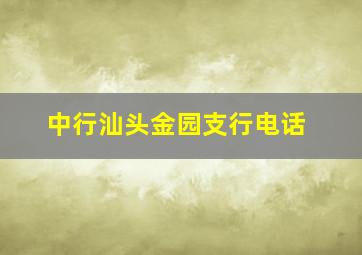 中行汕头金园支行电话