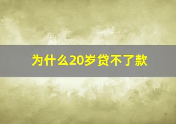 为什么20岁贷不了款