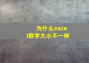 为什么excel数字大小不一样