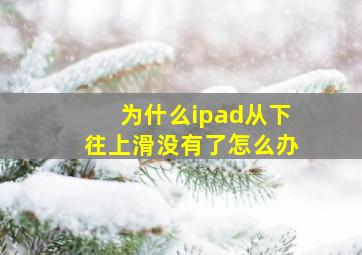 为什么ipad从下往上滑没有了怎么办