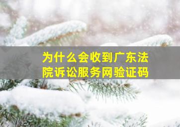 为什么会收到广东法院诉讼服务网验证码