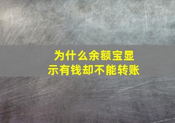 为什么余额宝显示有钱却不能转账