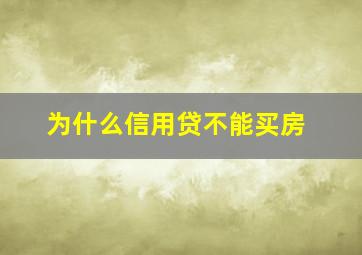 为什么信用贷不能买房