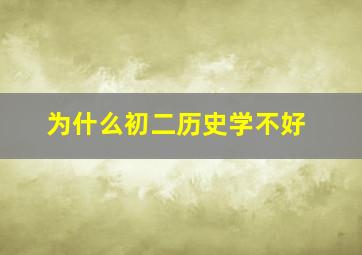 为什么初二历史学不好