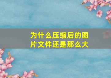 为什么压缩后的图片文件还是那么大