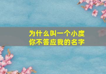 为什么叫一个小度你不答应我的名字