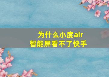 为什么小度air智能屏看不了快手