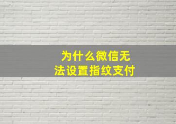 为什么微信无法设置指纹支付