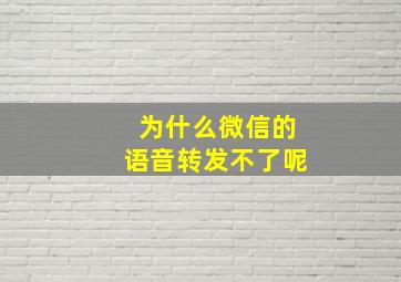 为什么微信的语音转发不了呢