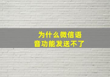 为什么微信语音功能发送不了