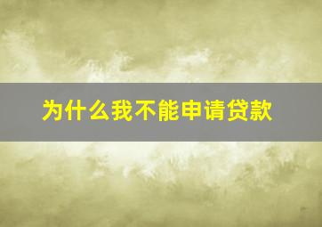 为什么我不能申请贷款