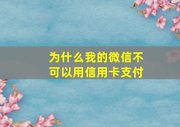 为什么我的微信不可以用信用卡支付