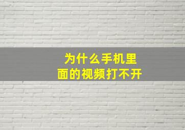 为什么手机里面的视频打不开