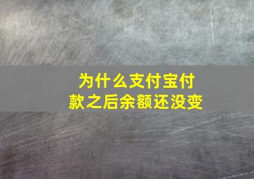 为什么支付宝付款之后余额还没变