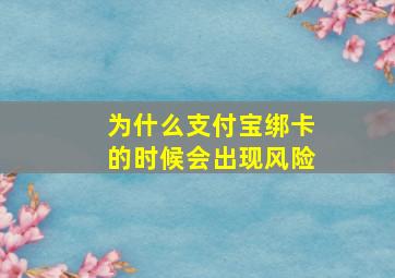 为什么支付宝绑卡的时候会出现风险