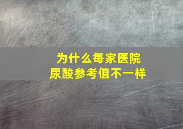 为什么每家医院尿酸参考值不一样