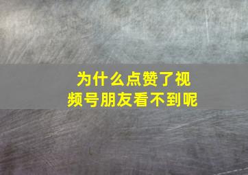 为什么点赞了视频号朋友看不到呢