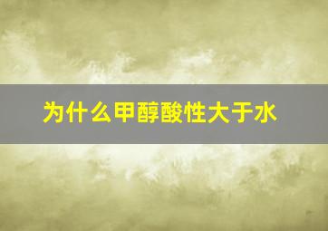 为什么甲醇酸性大于水