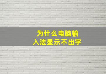 为什么电脑输入法显示不出字