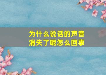 为什么说话的声音消失了呢怎么回事