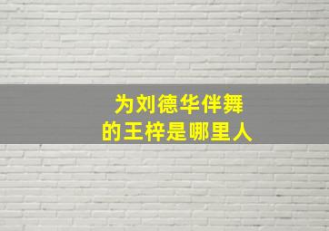 为刘德华伴舞的王梓是哪里人