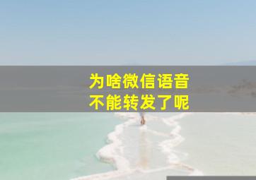 为啥微信语音不能转发了呢