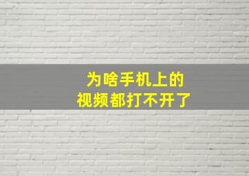 为啥手机上的视频都打不开了