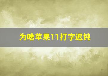 为啥苹果11打字迟钝